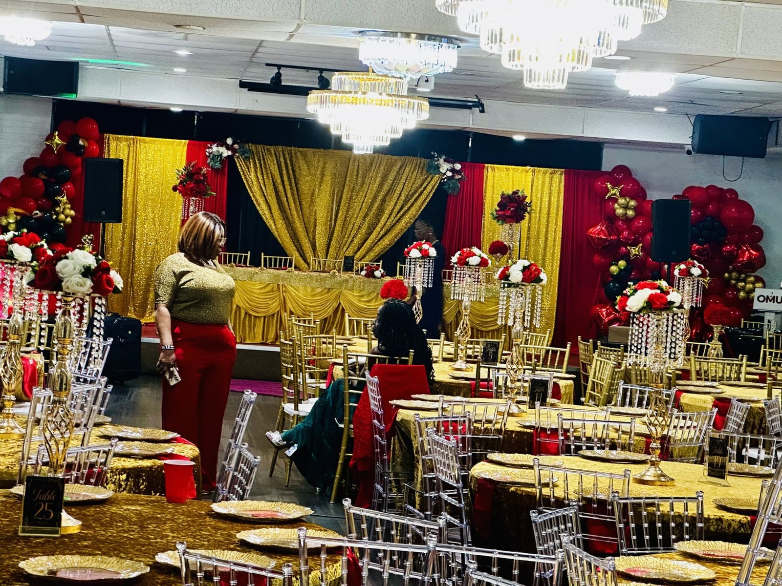 Red and gold setup